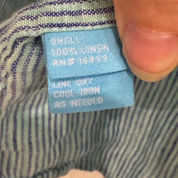 Men's J Mclaughlin Medium Striped Linen Button Down Shirt Long Sleeve Casual - Picture 3 of 3